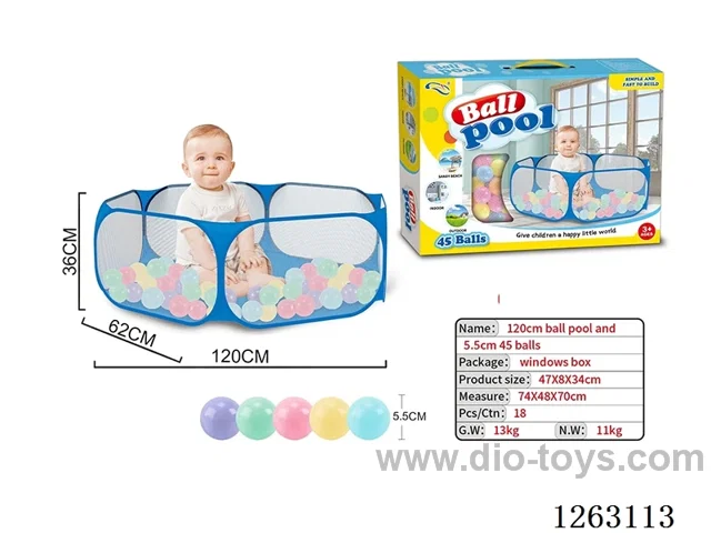 Blue 120cm ball pool+45PCS 5.5cm ocean balls