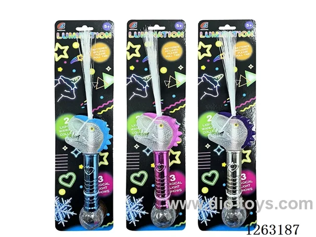 Dinosaur Fiber Optic Light Stick included battery 3 colors