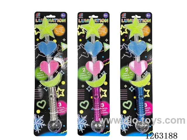 Star moon glow stick included battery  3 colors