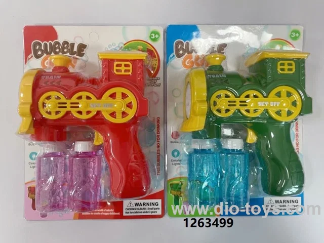BO 10 Holes Train Bubble Gun with 2 pcs 60ML bubble water in blister card