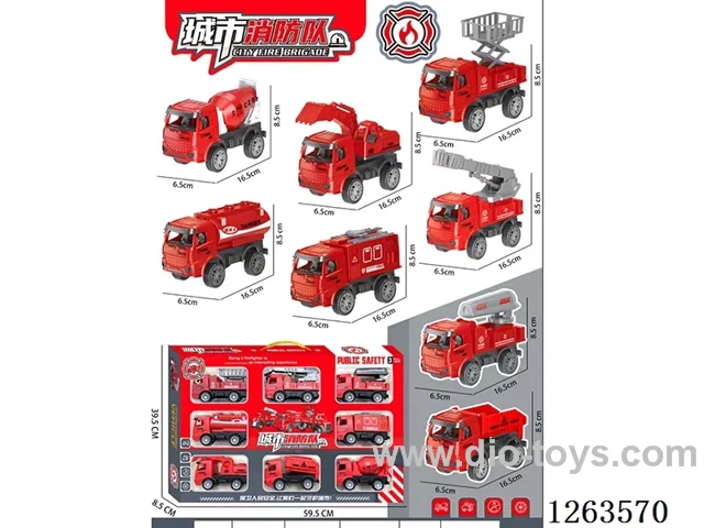 Firefighting Construction Vehicles (9-Piece Set)