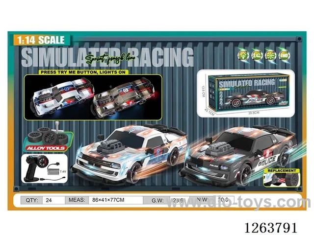 1:14 2.4G 4ch RC car with light included battery