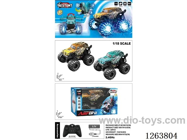 1:18 2.4G RC stunt car W L/M included battery