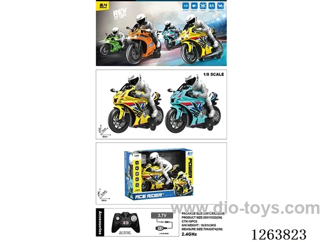 1:8 2.4G RC stunt motorcycle W L/M included battery