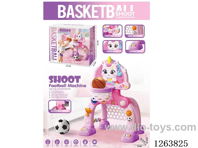 2-in-1 Basketball Hoop/Soccer Goal W/L/M not included battery