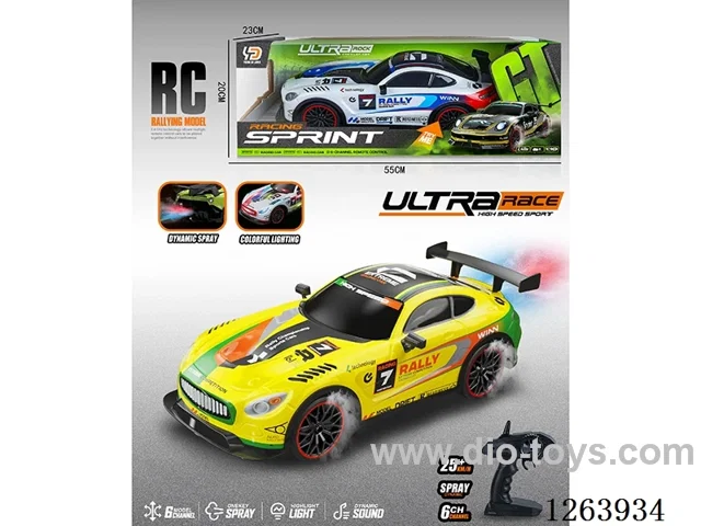 2.4G 6ch 1:10 rc car W L/M/spray included battery 2 colors