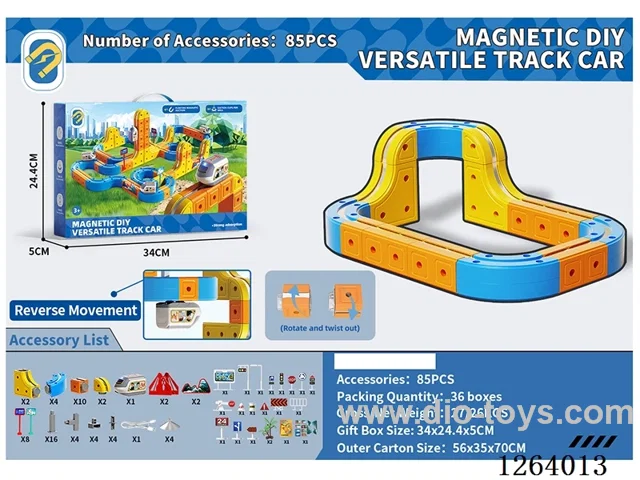 Magnetic DIY Transformable Track Car 85PCS included battery
