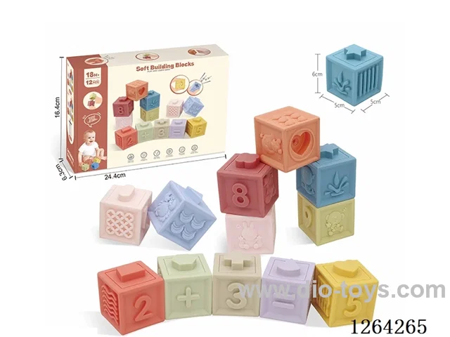 Soft Rubber Zodiac Sign Number Building Blocks 12PCS