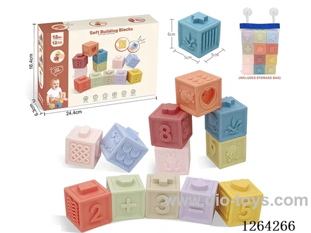 Soft Rubber Zodiac Sign Number Building Blocks (with storage bag) 13PCS