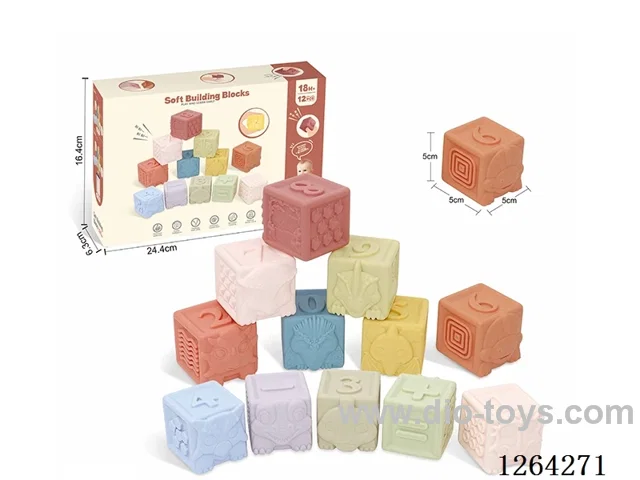 Soft Rubber Dinosaur Number Building Blocks 12PCS