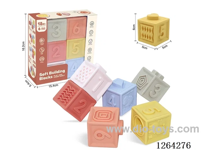 Soft Rubber Animal Number 1-6 Building Blocks 6PCS
