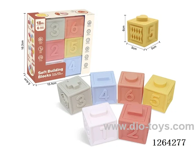 Soft Rubber Chinese Zodiac Numbers 1-6 Building Blocks 6PCS