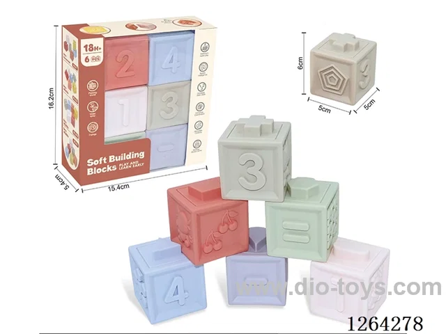 Soft Rubber Zodiac Signs Numbers +-1234 Building Blocks 6PCS