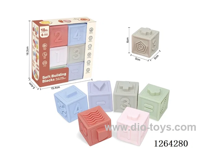 Soft Rubber Chinese Zodiac Numbers +-1234 Building Blocks 6PCS
