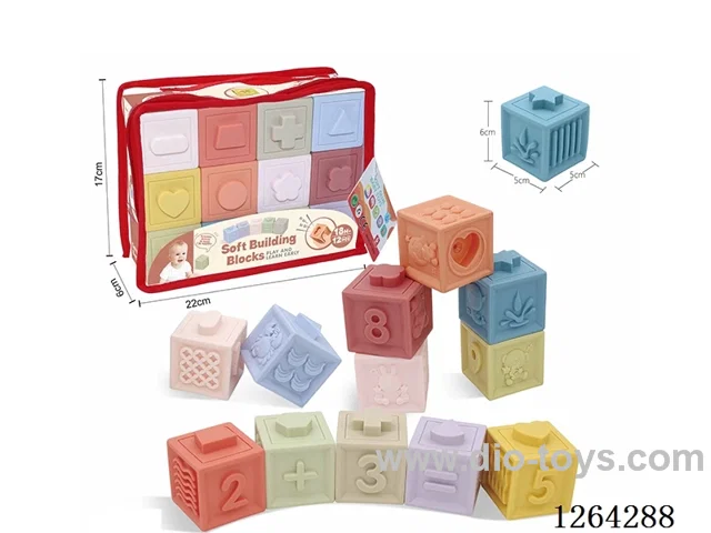 Soft Rubber Zodiac Signs Numbers Building Blocks 12PCS