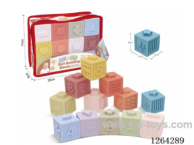 Soft Rubber Number Animals Building Blocks 12PCS