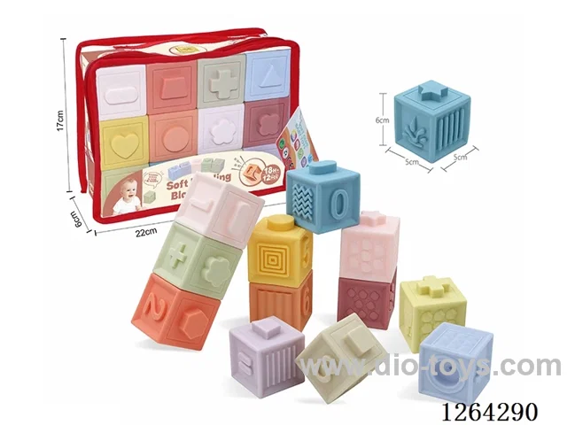 Soft Rubber Chinese Zodiac Animal Number Building Blocks 12PCS