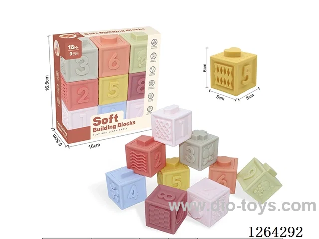 Soft Rubber Zodiac Sign Number 1-9 Building Blocks 9PCS