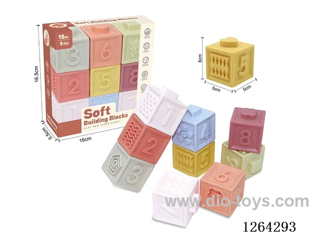 Soft Rubber Animal Number 1-9 Building Blocks 9PCS