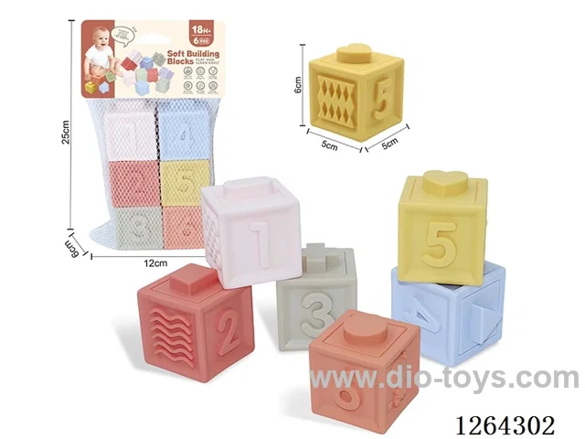 Soft Rubber Zodiac Sign Numbers 1-6 Building Blocks 6PCS