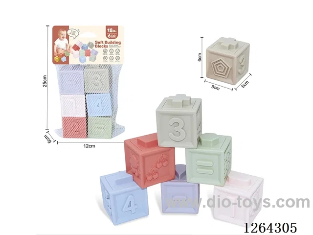 Soft Rubber Zodiac Signs Numbers +-1234 Building Blocks 6PCS