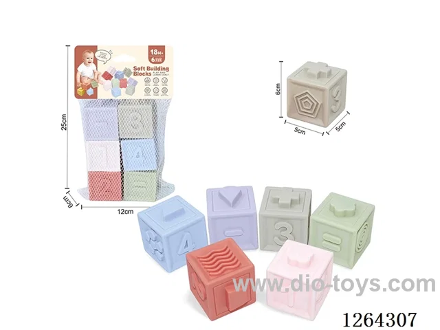 Soft Rubber Chinese Zodiac Numbers +-1234 Building Blocks 6PCS