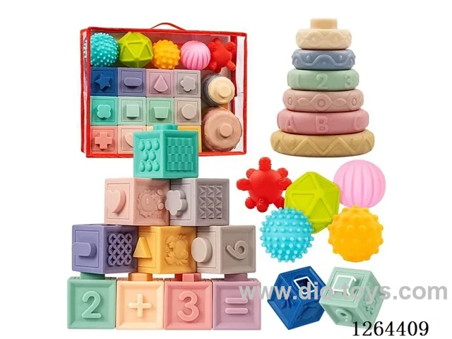 Small Building Blocks Stacking Massage Ball 3-in-1