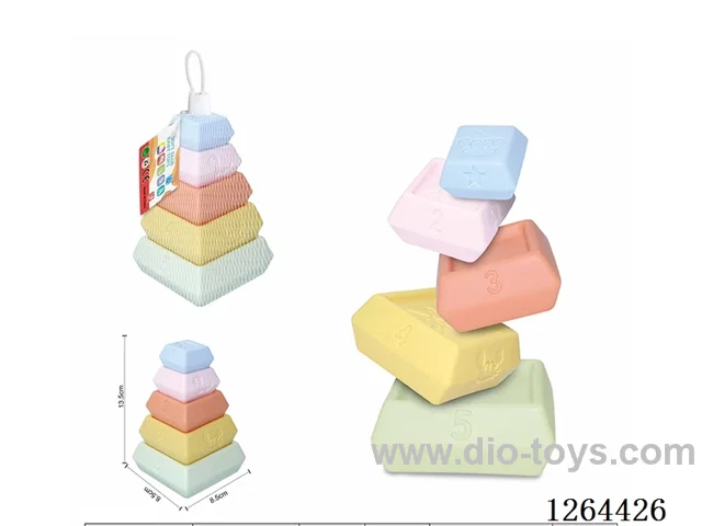 Soft Rubber Five-Layer Square Stacking Game 5PCS