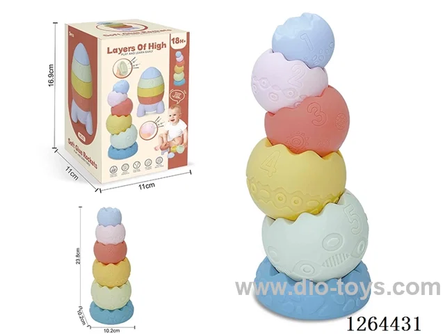 Soft Rubber Stacking Balls 6PCS