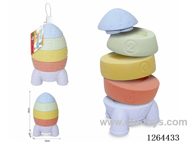 Soft Rubber Rocket Stacking Game 5PCS