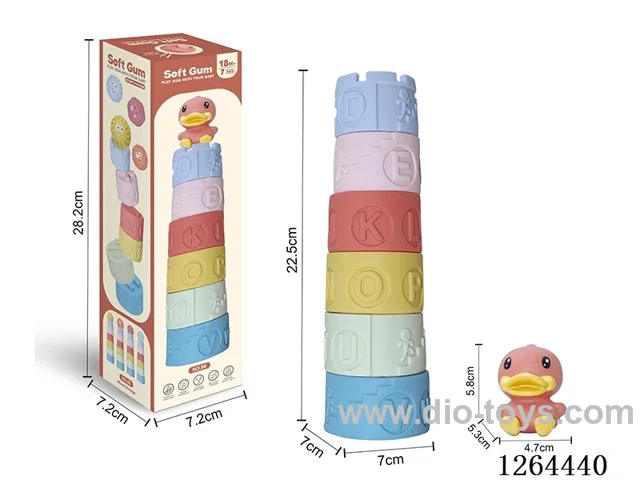 Soft Rubber Duck Stacking Tower 7PCS