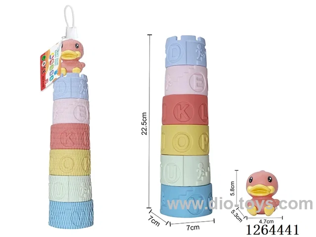 Soft Rubber Duck Stacking Tower 7PCS