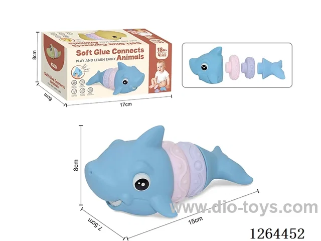 Soft Rubber Double-Ring Animals (Shark) 4PCS