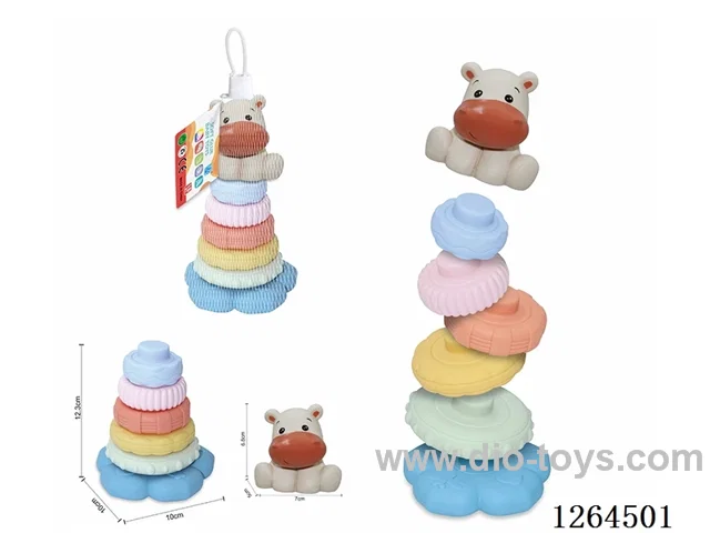 Soft Rubber Stacking Game (Hippo) 7PCS