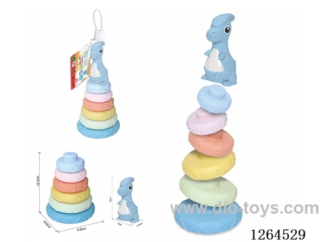 Soft Rubber Dinosaur Stacking Game 7PCS