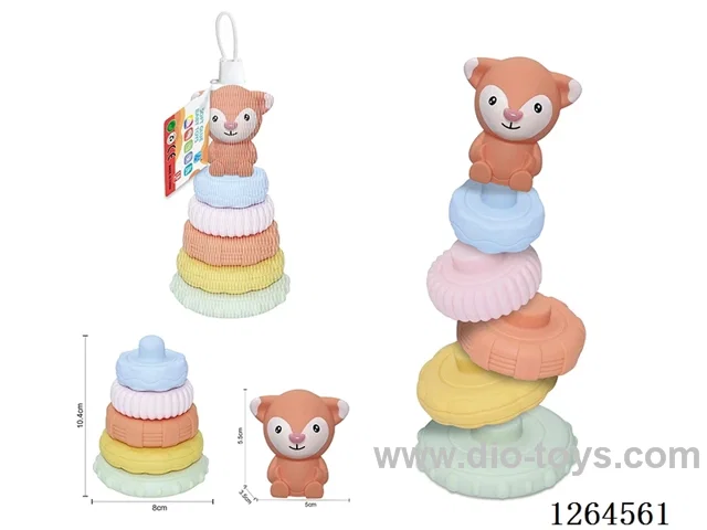 Soft Rubber Forest Animal Stacking Game (Fox) 6PCS