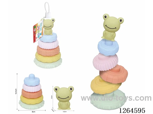 Soft Rubber Farm Animal Stacking Game (Frog) 6PCS
