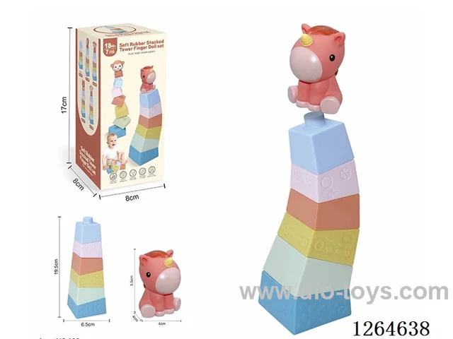 Stackable Tower Finger Puppets Forest Animals (Unicorn) 7PCS