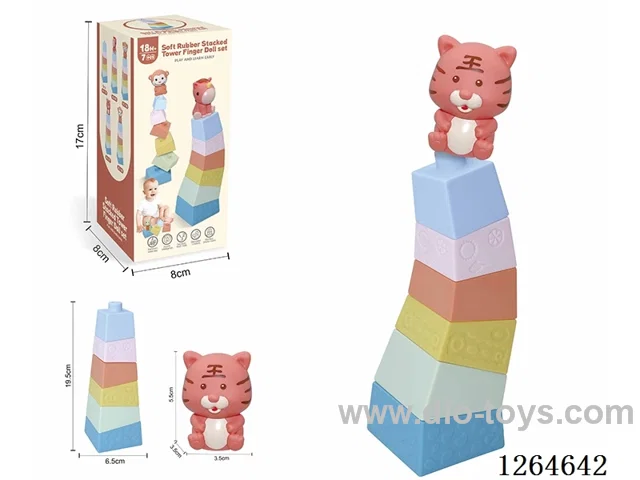 Stackable Tower Finger Puppets Forest Animals (Tiger) 7PCS