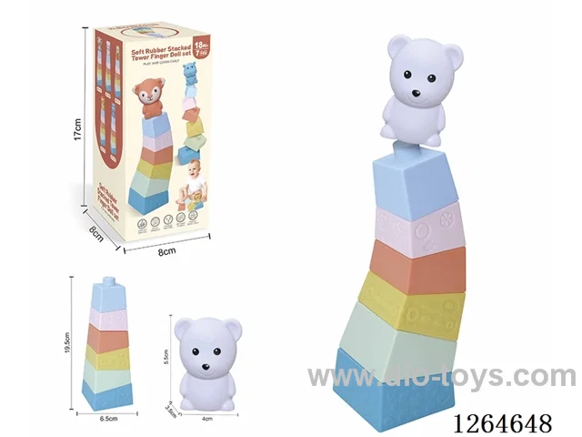 Stacking Tower Finger Puppets Forest Animals (Polar Bear) 7PCS