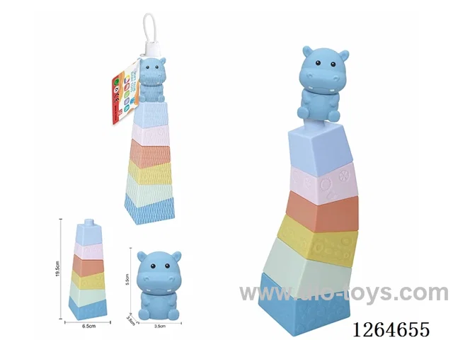 Stackable Tower Finger Puppets Forest Animals (Hippopotamus) 7PCS