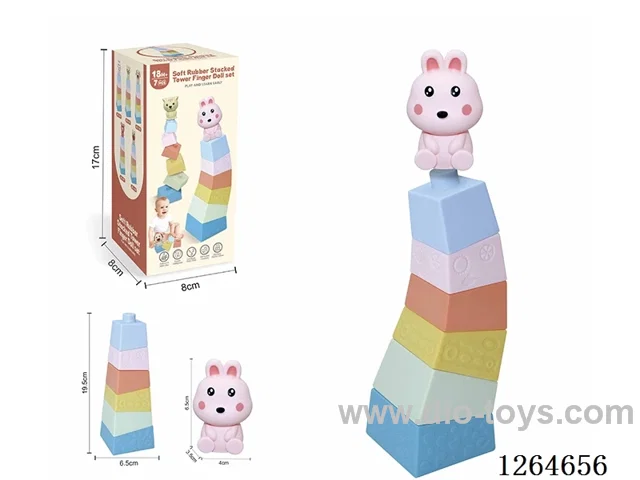 Stackable Tower Finger Puppets Farm Animals (Rabbit) 7PCS