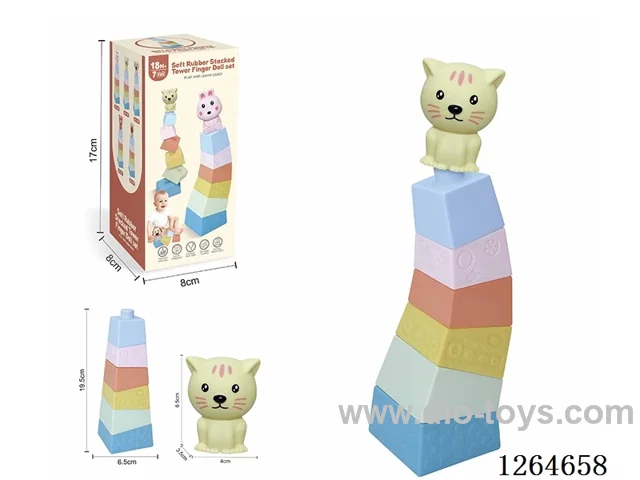 Stackable Tower Finger Puppets Farm Animals (Cat) 7PCS