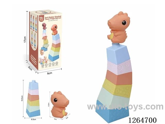 Stacking Tower Finger Puppets Dinosaur 7PCS