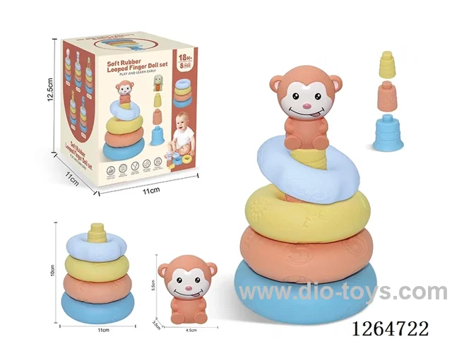 Ring-Toss Finger Puppets Forest Animals (Monkey) 8PCS
