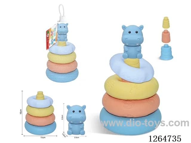 Ring-Toss Finger Puppets Forest Animals (Hippo) 8PCS