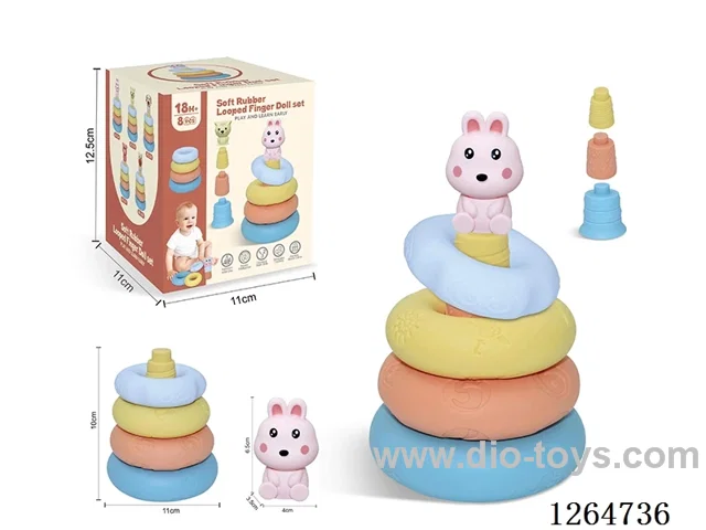 Ring-Toss Finger Puppets Forest Animals (Rabbit) 8PCS