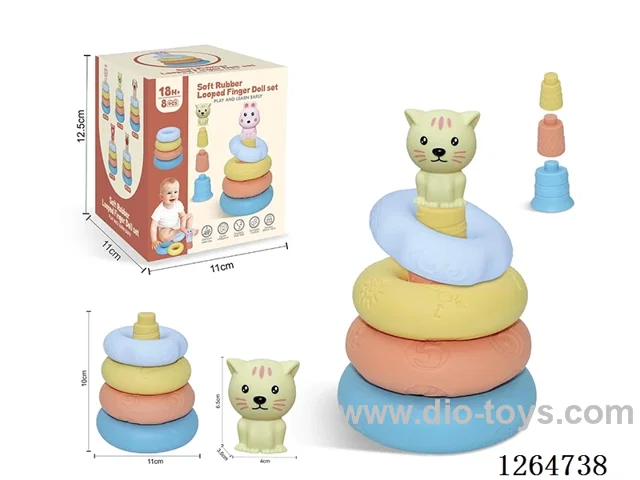 Ring-Toss Finger Puppets Forest Animals (Cat) 8PCS