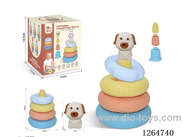 Ring-Toss Finger Puppets Forest Animals (Dog) 8PCS