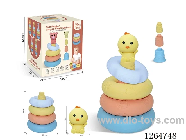 Ring-Toss Finger Puppets Forest Animals (Chicken) 8PCS